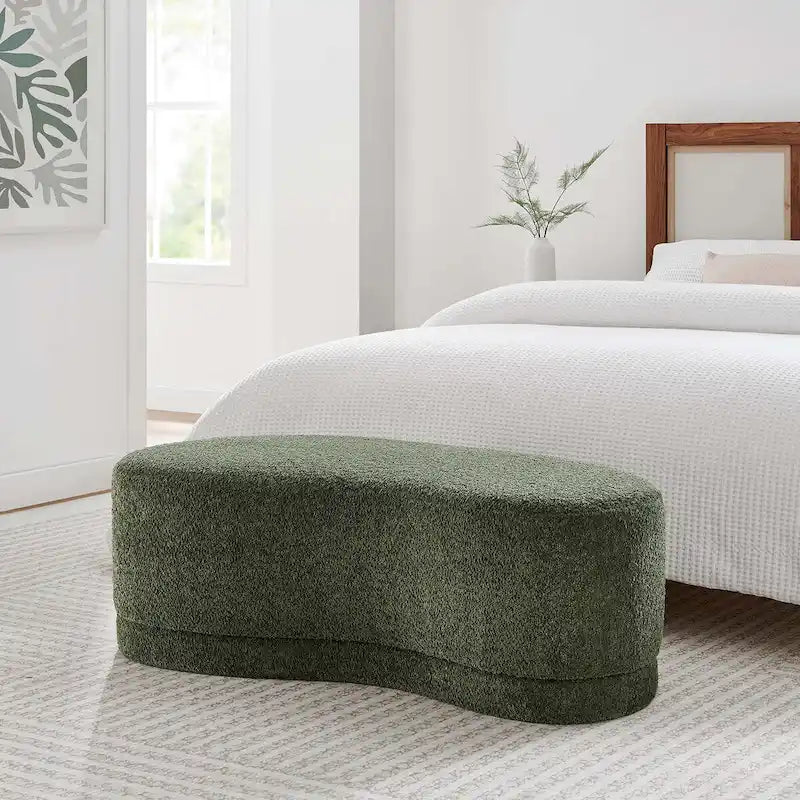 48" Round Upholstered Ottoman Bench