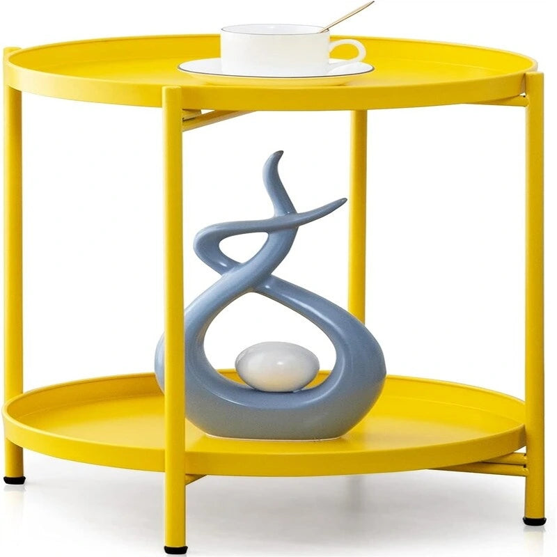 2-Tier Metal Sofa Side Table - 15D x 15W x 20H