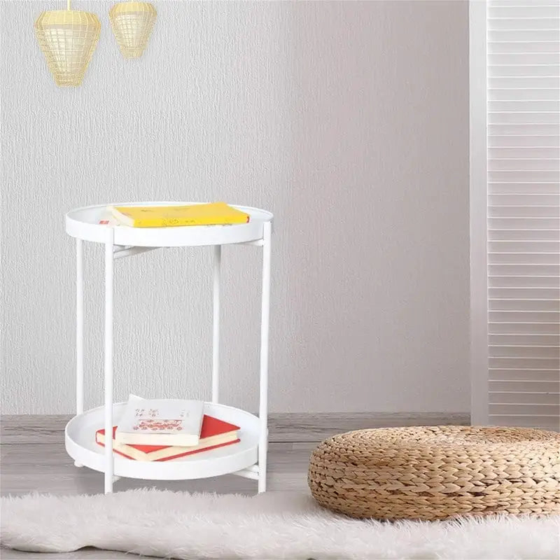 2-Tier Metal Sofa Side Table - 15D x 15W x 20H