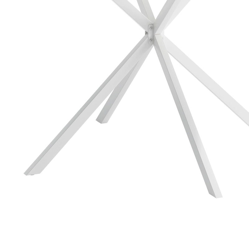 42.13" Round Dining Table with Cross Metal Legs