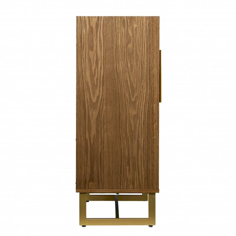 Gold & Faux Marble Wine Cabinet