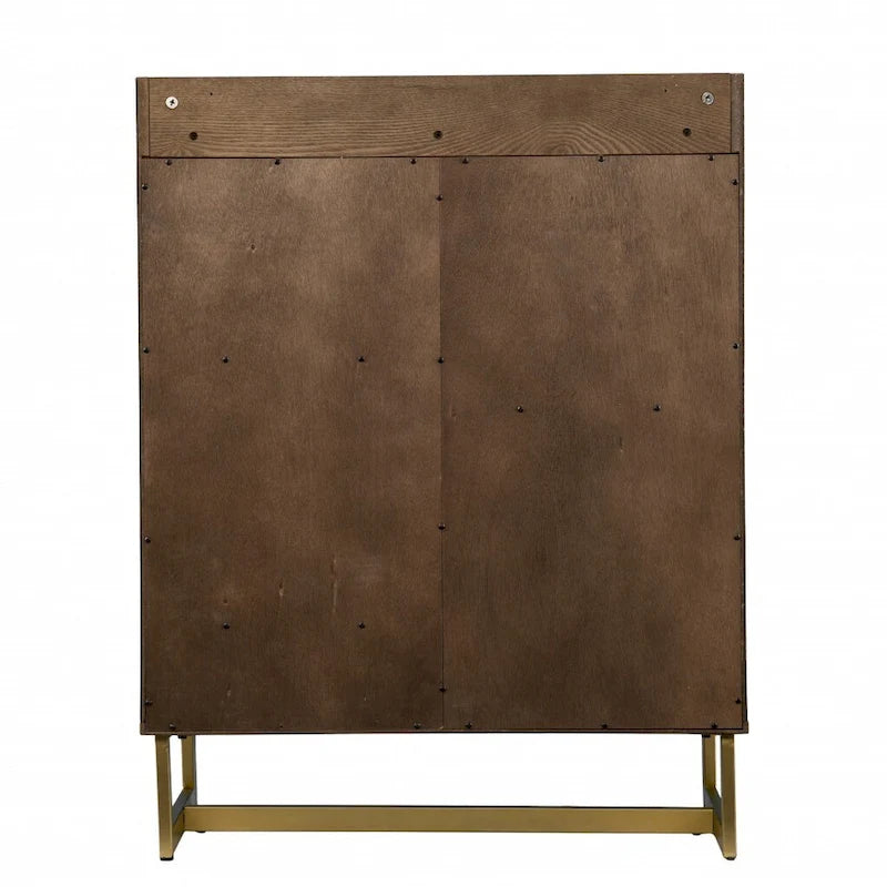 Gold & Faux Marble Wine Cabinet