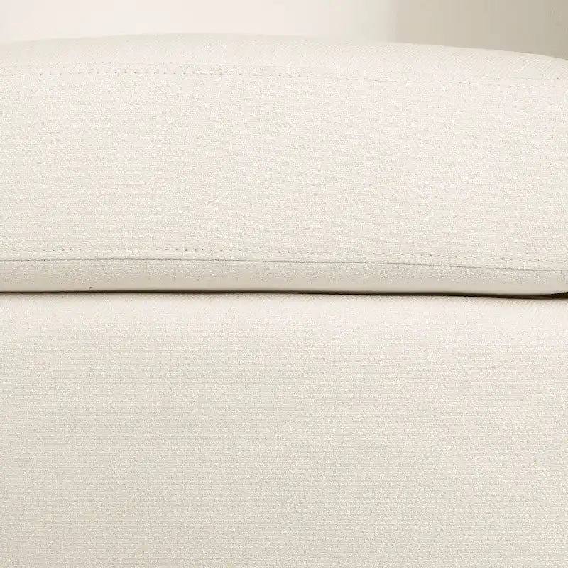 Swivel Barrel Club Chair, White Fabric Upholstery with Swivel Function