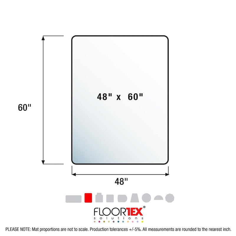 Polycarbonate Rectangular Chair Mat for Low Pile Carpets - 48 x 60