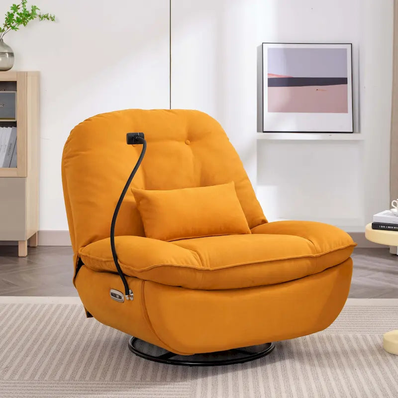 Power Swivel Recliner with USB Charger and Bluetooth Speaker