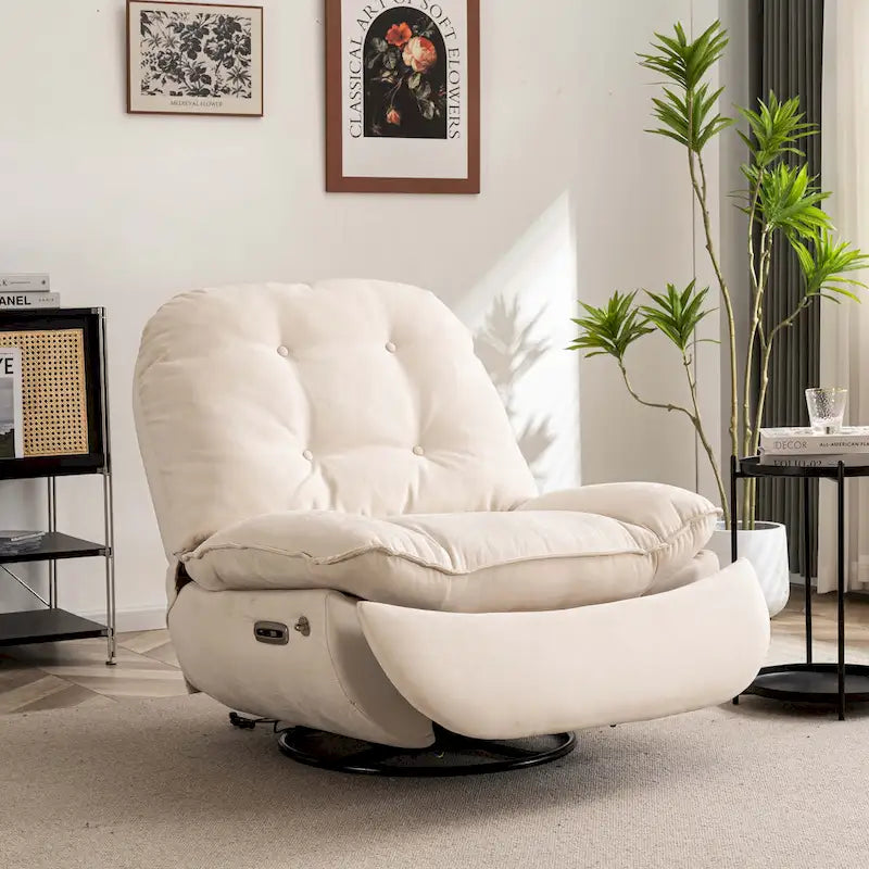 Power Swivel Recliner with USB Charger and Bluetooth Speaker