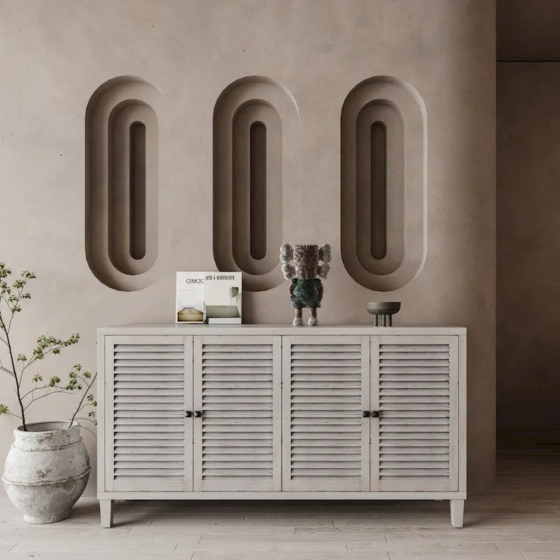 4-Door Wooden Cabinet Sideboard