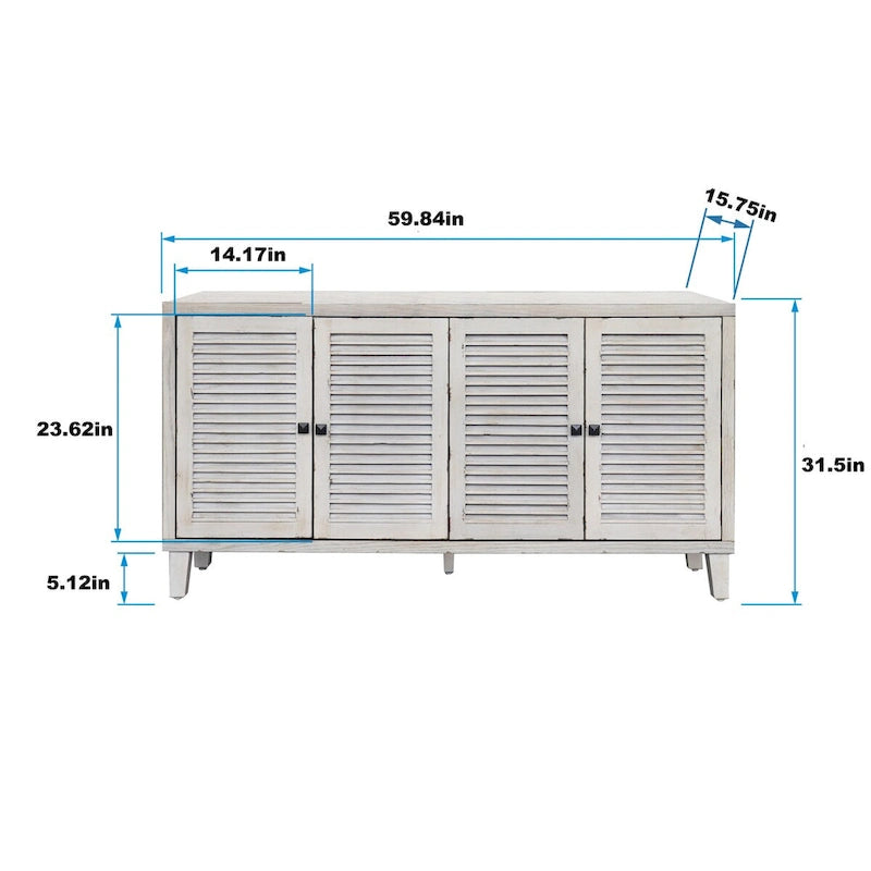 4-Door Wooden Cabinet Sideboard