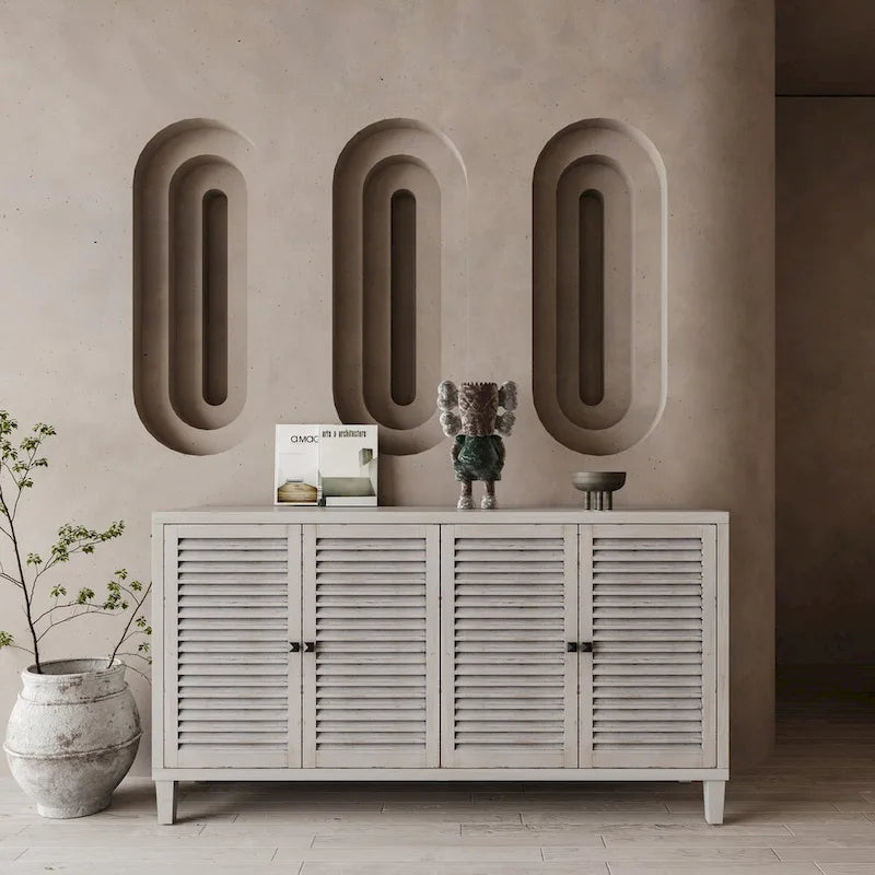 4-Door Wooden Cabinet Sideboard