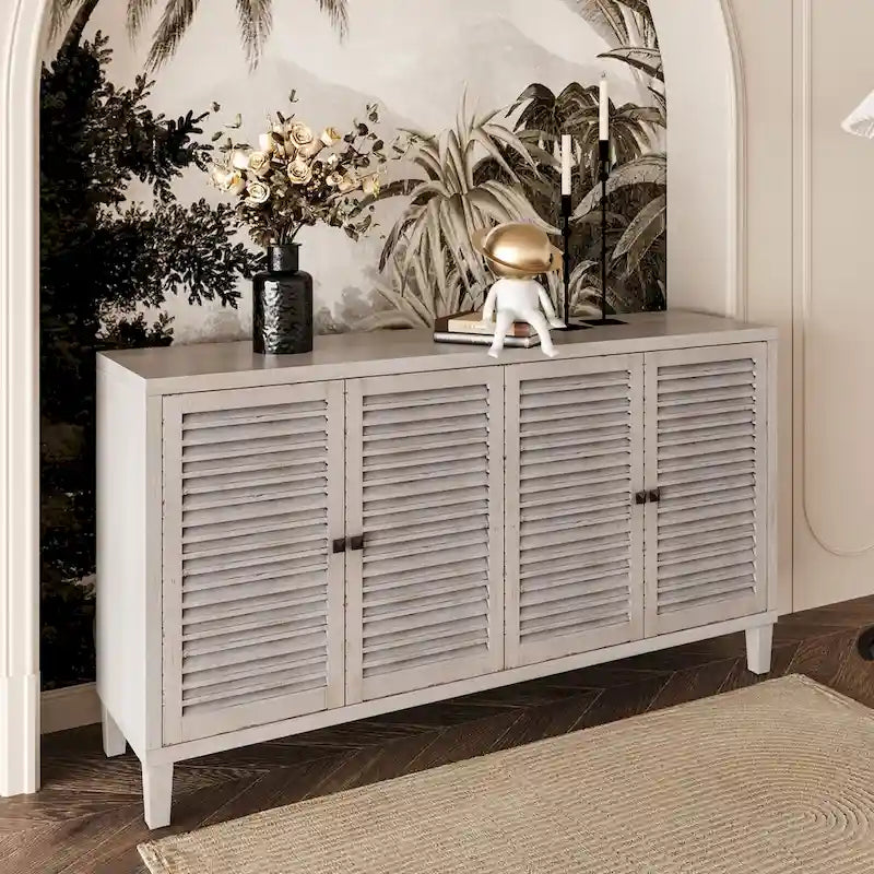 4-Door Wooden Cabinet Sideboard